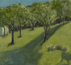 The Hour Without a Name. Landscape impressionist oil painting, green nature