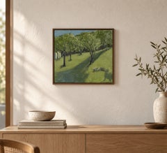 The Hour Without a Name. Landscape impressionist oil painting, green nature