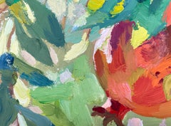 Branche de grenadier. Peinture florale originale. Gouache sur papier . Format du cadeau