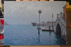 Venedig im Winter. Giudecca. Horizontale Landschaftsmalerei, Venedig.