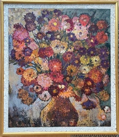 Autumn flowers. Original floral painting. Home decor Framed