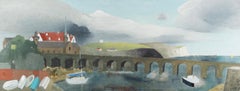 Folkestone - Contemporary English Coastal Landscape Oil Painting with Sand