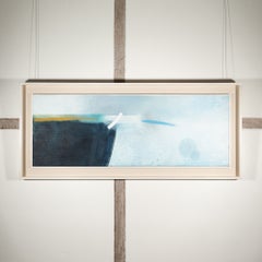 Winter Sea - Contemporary Abstract Coastal Landscape Oil Painting with Sand