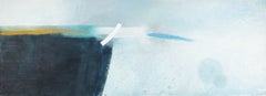 Winter Sea - Contemporary Abstract Coastal Landscape Oil Painting with Sand