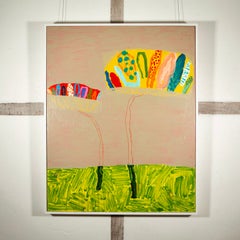 Happy Flowers - Bright Modern Colourful Still Life Acrylic Painting of Flowers