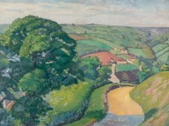Pinfarthings Bend (Stroud) - 20th Century Modern British Landscape Oil Painting