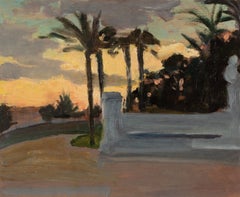 Study of Palm Trees - Early 20th Century Modern British Landscape Oil Painting