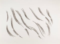Dunghuang-Serie 4 – Monochromer, minimalistischer Lithografie-Druck im Stil der Moderne des 20. Jahrhunderts