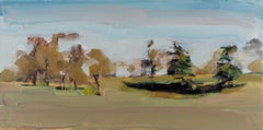 Petworth Park II - Dipinto a olio contemporaneo raffigurante un paesaggio rurale inglese in stile orizzontale