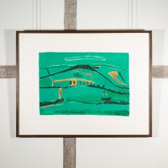 Paysage vert - Henri Hayden, lithographie du XXe siècle représentant un paysage verdoyant