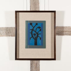 „Pollarded Tree III“ – Zeitgenössische abstrakte Malerei auf einem gefundenen Buchumschlag