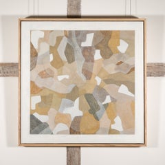 Cuarteto, Menor II - Pintura abstracta contemporánea en tonos neutros de marrón y blanco