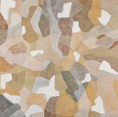 Cuarteto, Menor II - Pintura abstracta contemporánea en tonos neutros de marrón y blanco