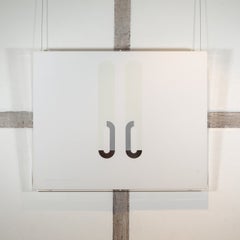 „Two Tunnels“ – Minimalistischer britischer Schwarz-Weiß-Siebdruck aus den 1960er Jahren von Gerald Laing