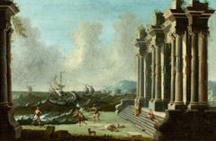 Architectural Ruins Painting by Neapolitan Master Gennaro Greco, c. 1700