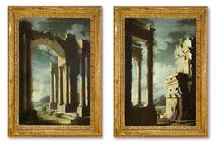 Pair of Early 18th Century Italian Architectural Paintings by Coccorante