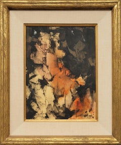 Untitled (Abstract Expressionist Painting with Orange & Black, 1960)