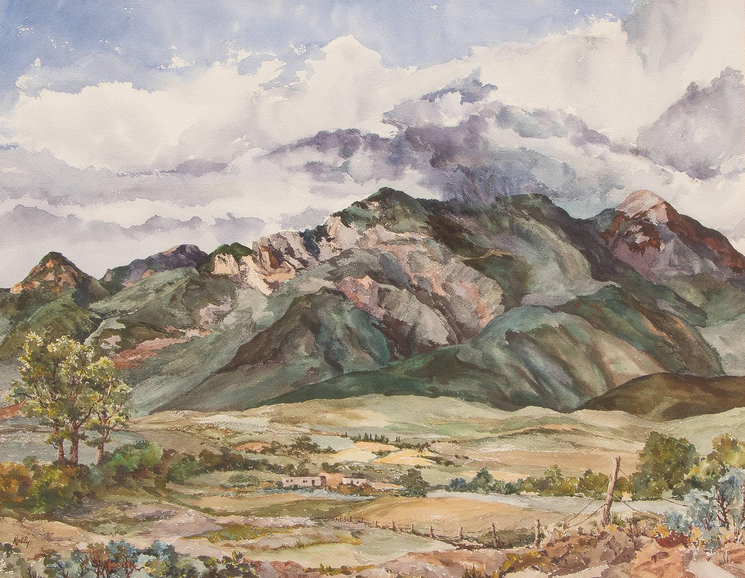 Presented in a custom frame, outer dimensions measure 31 ¾ x 36 ¾ x 1 ¼ inches.  Image size is 19 ¾ x 25 ¾ inches.