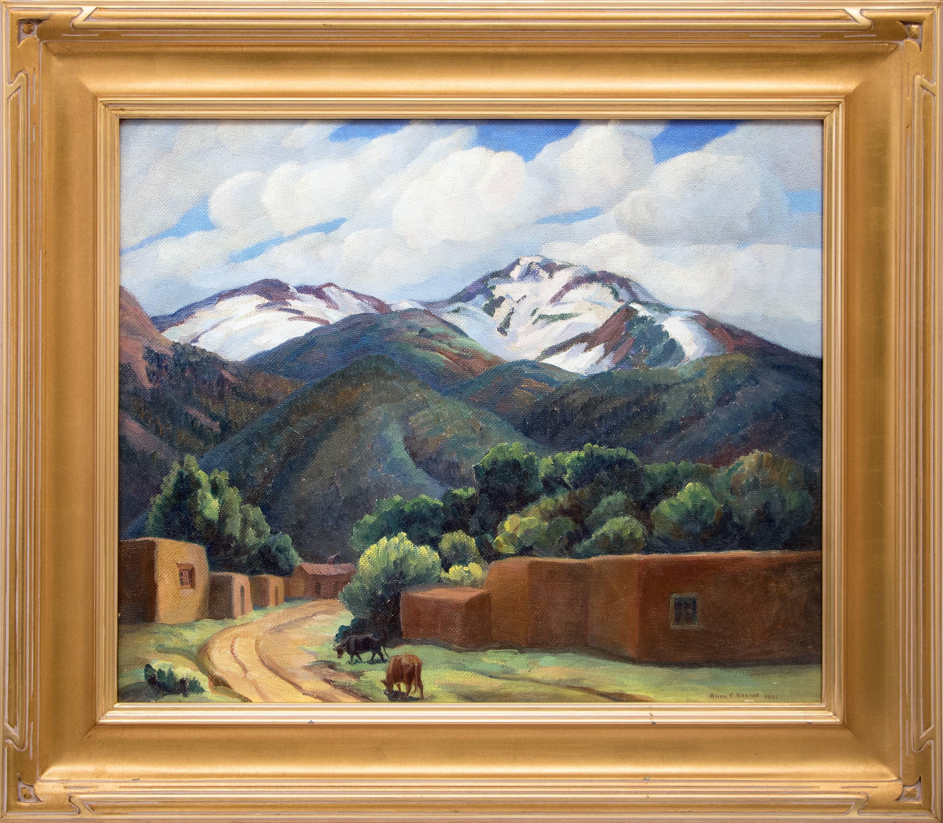 Anna Keener Landscape Painting - Arroyo Seco - Near Taos, New Mexico