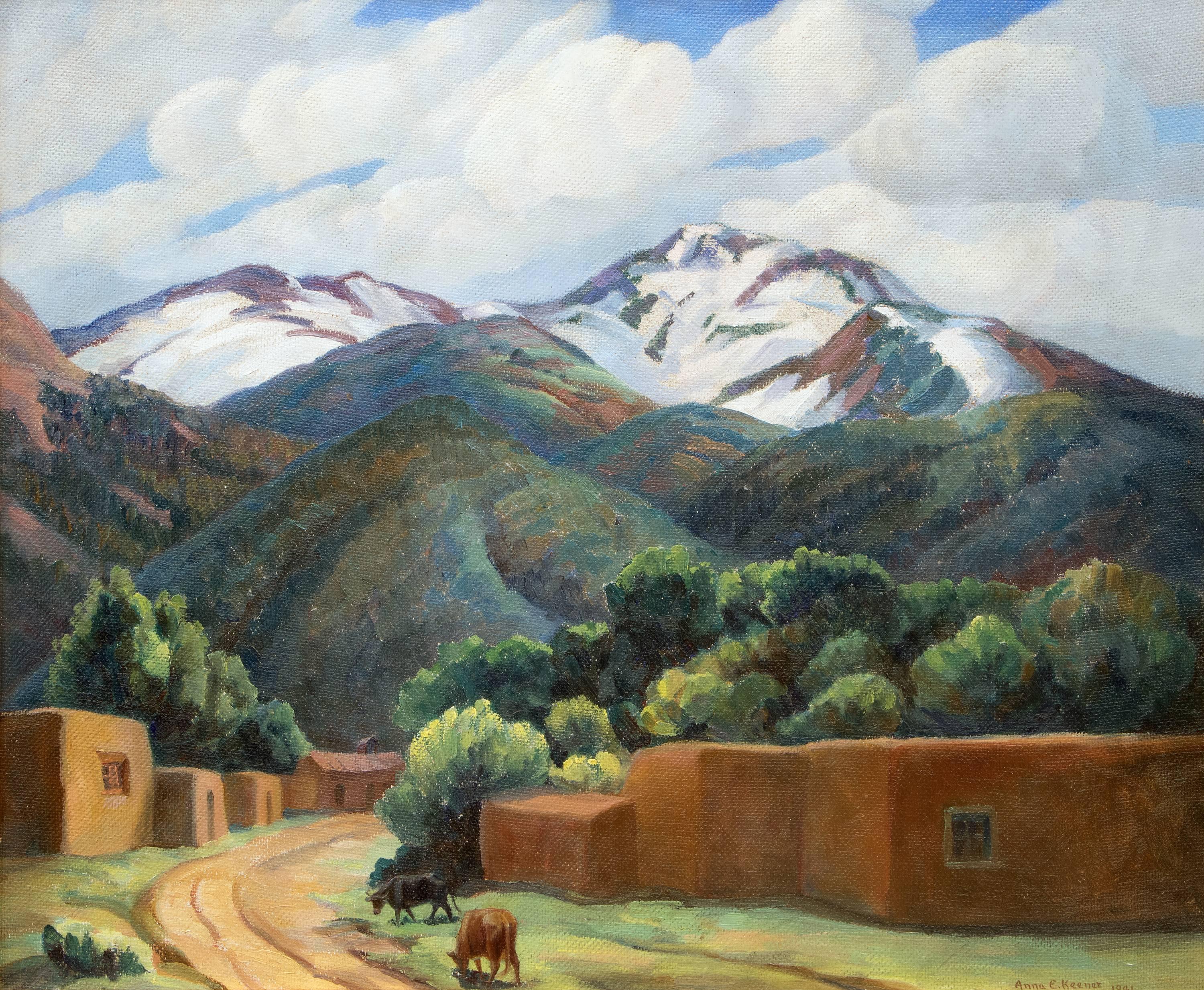 Arroyo Seco - Near Taos, New Mexico - Painting by Anna Keener