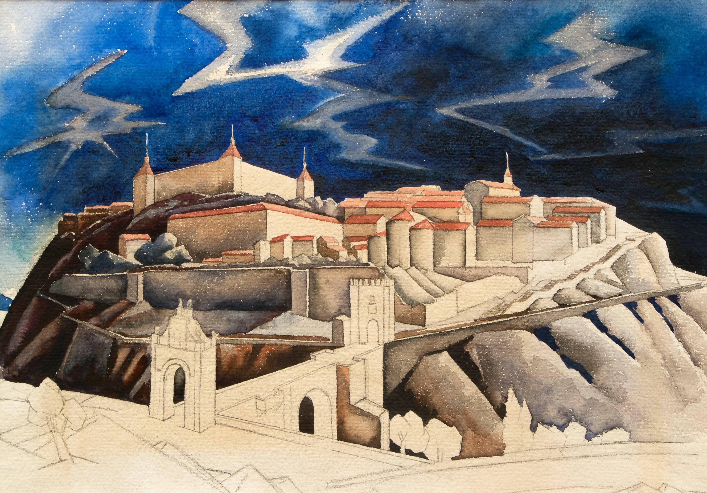 Untitled (Castle of Toledo, Spain), circa 1930 - Painting by Vance Kirkland