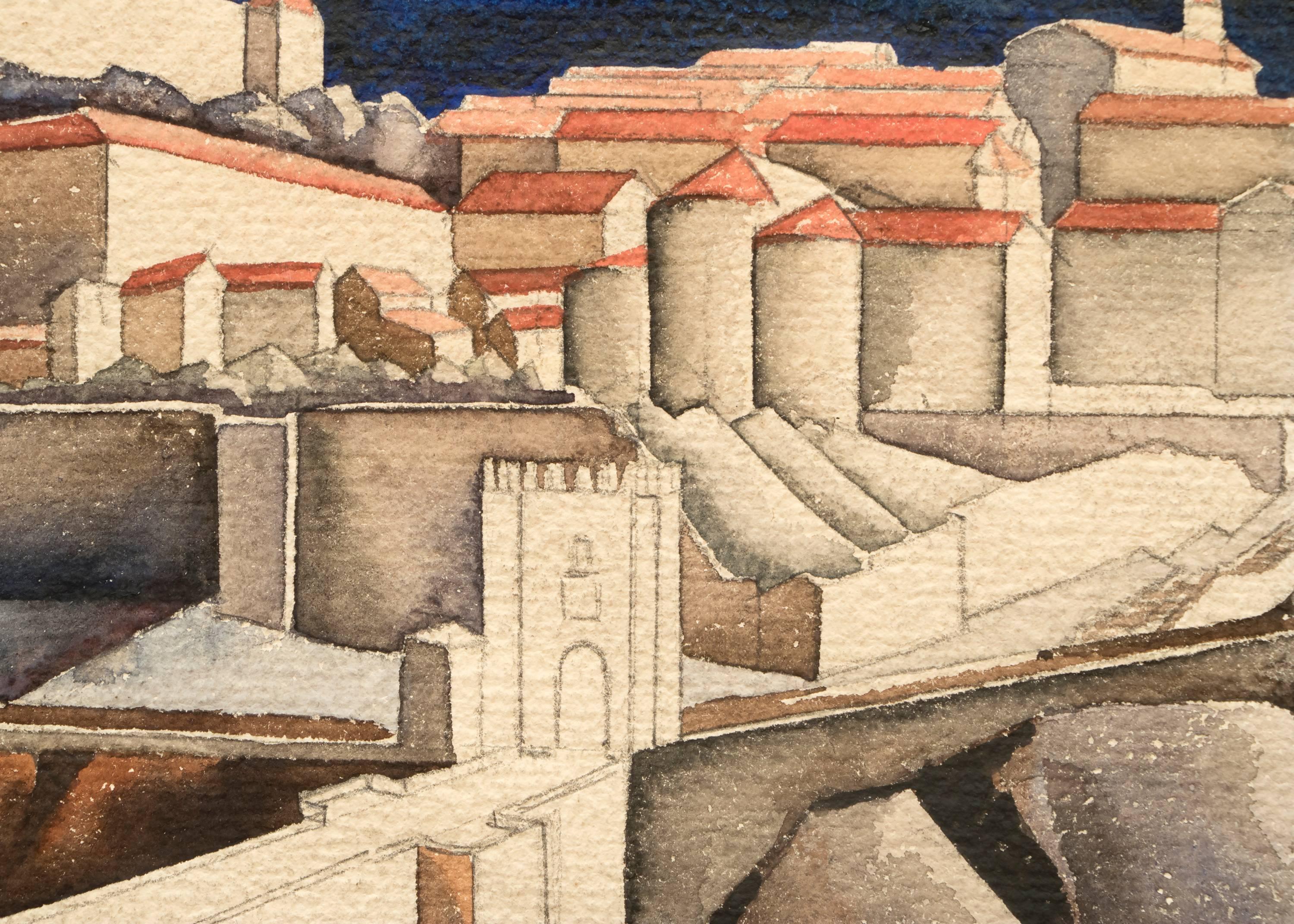 Untitled (Castle of Toledo, Spain), circa 1930 - American Modern Painting by Vance Kirkland