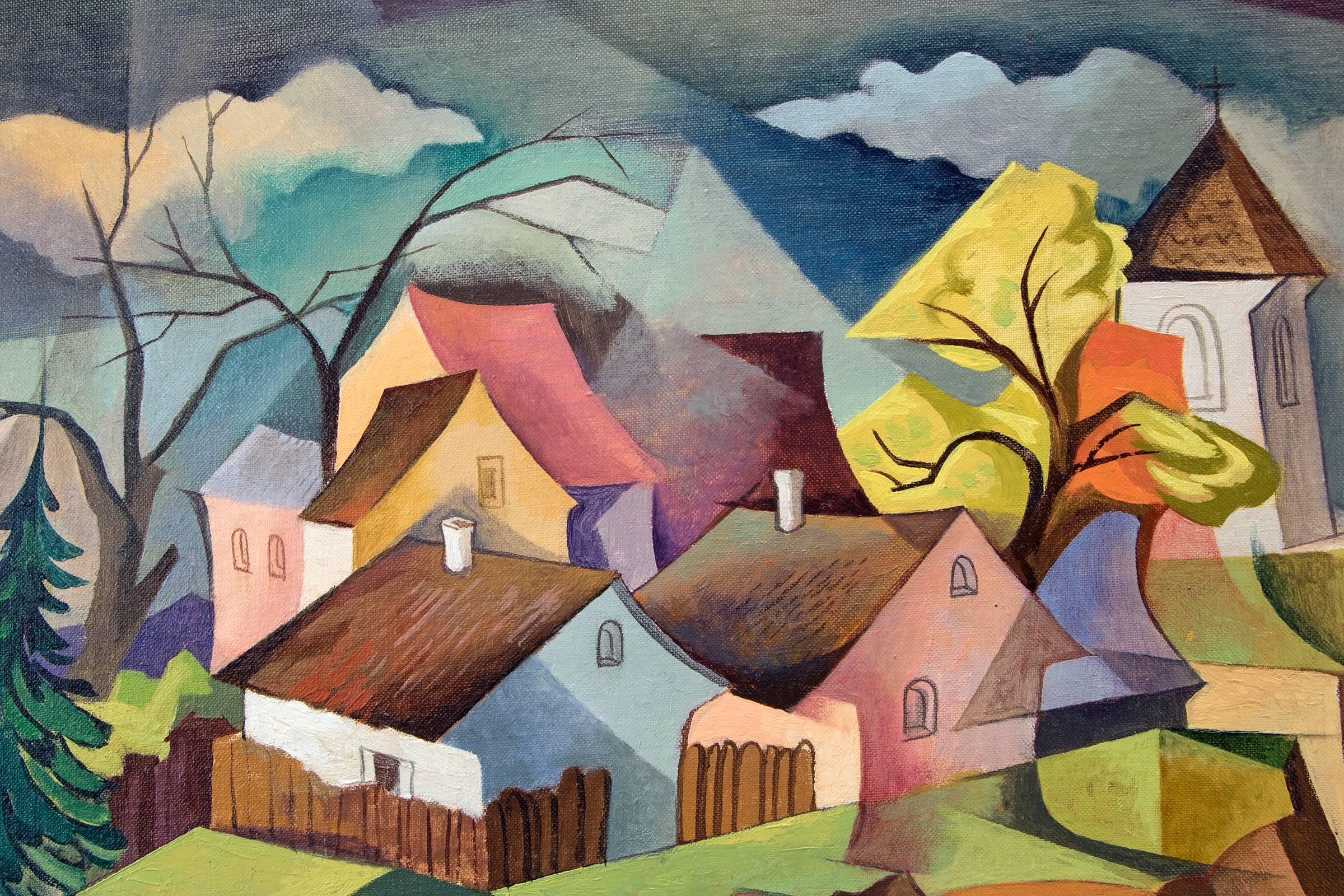 Figurative Painting William Sanderson - Sans titre (Colorado Town)