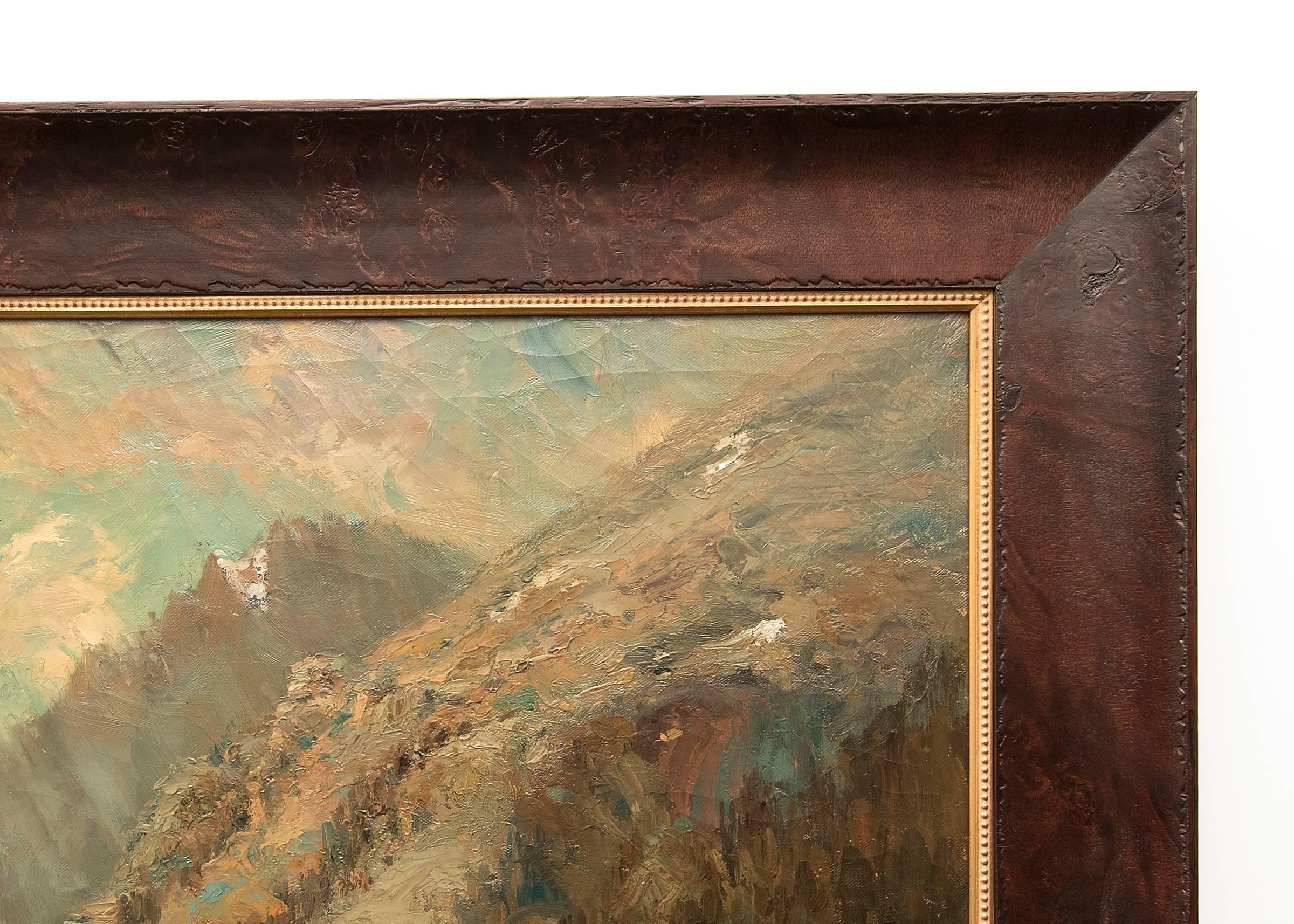 Untitled (Ouray, Colorado) - Brown Landscape Painting by William H. M. (Coxe) Cox