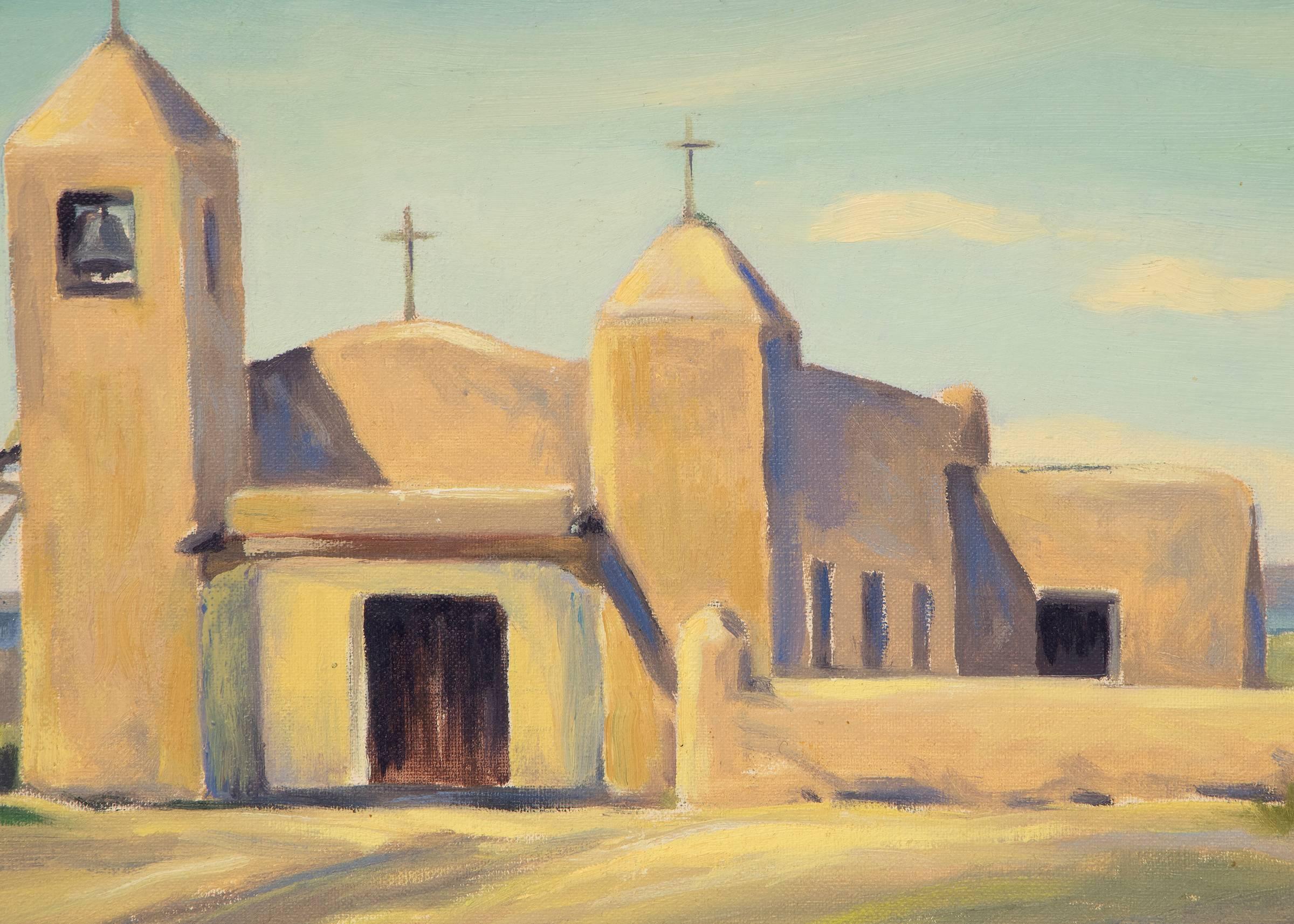 Small Church, Taos (New Mexico) (Amerikanische Moderne), Painting, von Mildred Pneuman