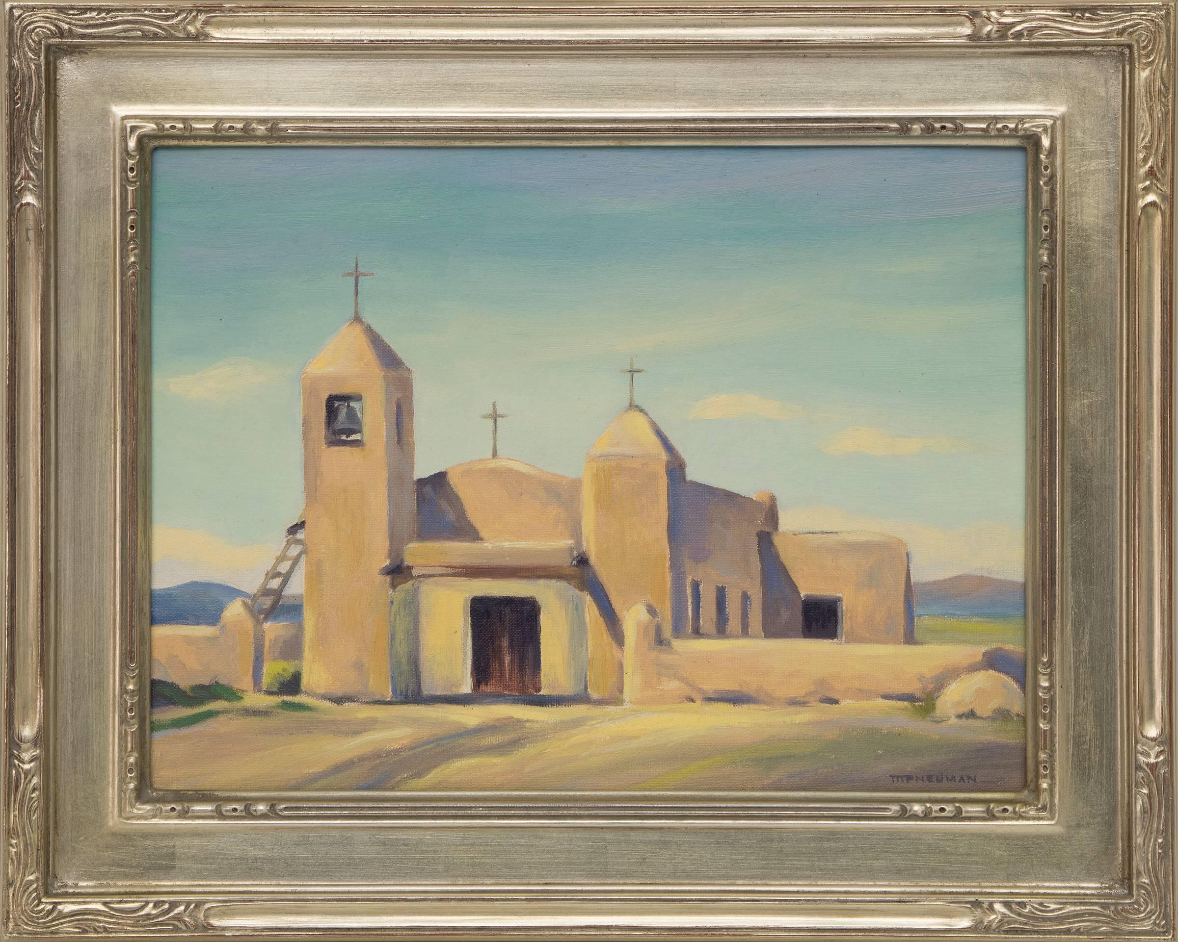 Mildred Pneuman Landscape Painting - Small Church, Taos (New Mexico)