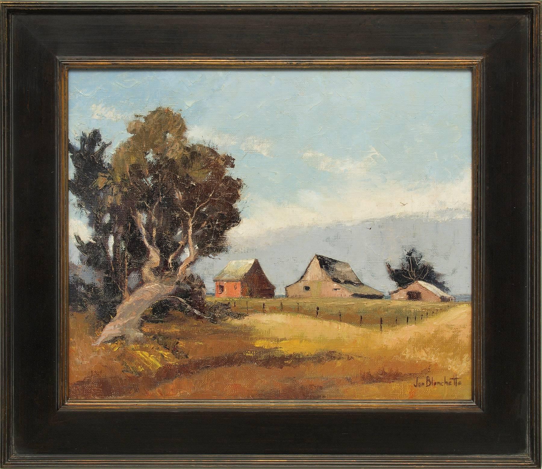 Jon Blanchette Landscape Painting - Little River Farm, Mendocino (California)