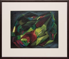 Zona Wheeler 1949 Abstract Colorado Mountain Landscape Painting