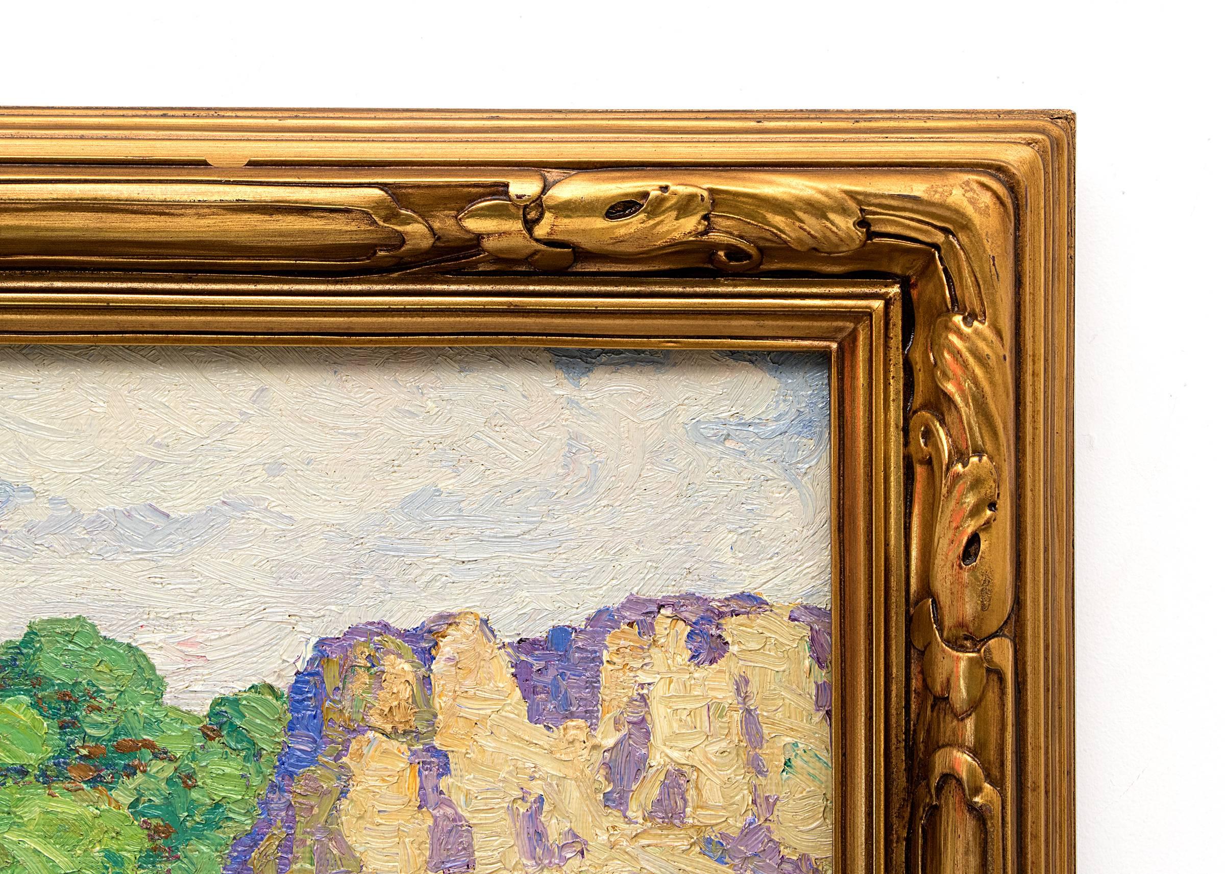 Oil on board.  Housed in a custom frame, outer dimensions measure 30 x 35 ¾ x 2 ¼ inches.  Image size is 24 x 30 inches.

About the artist:
Birger Sandzén was encouraged from an early age to pursue his interest in art. At the age of eight, he was