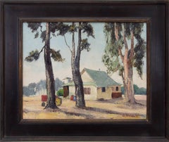 Capitola, Used To Be Airfield, 1950s Framed California Landscape Oil Painting
