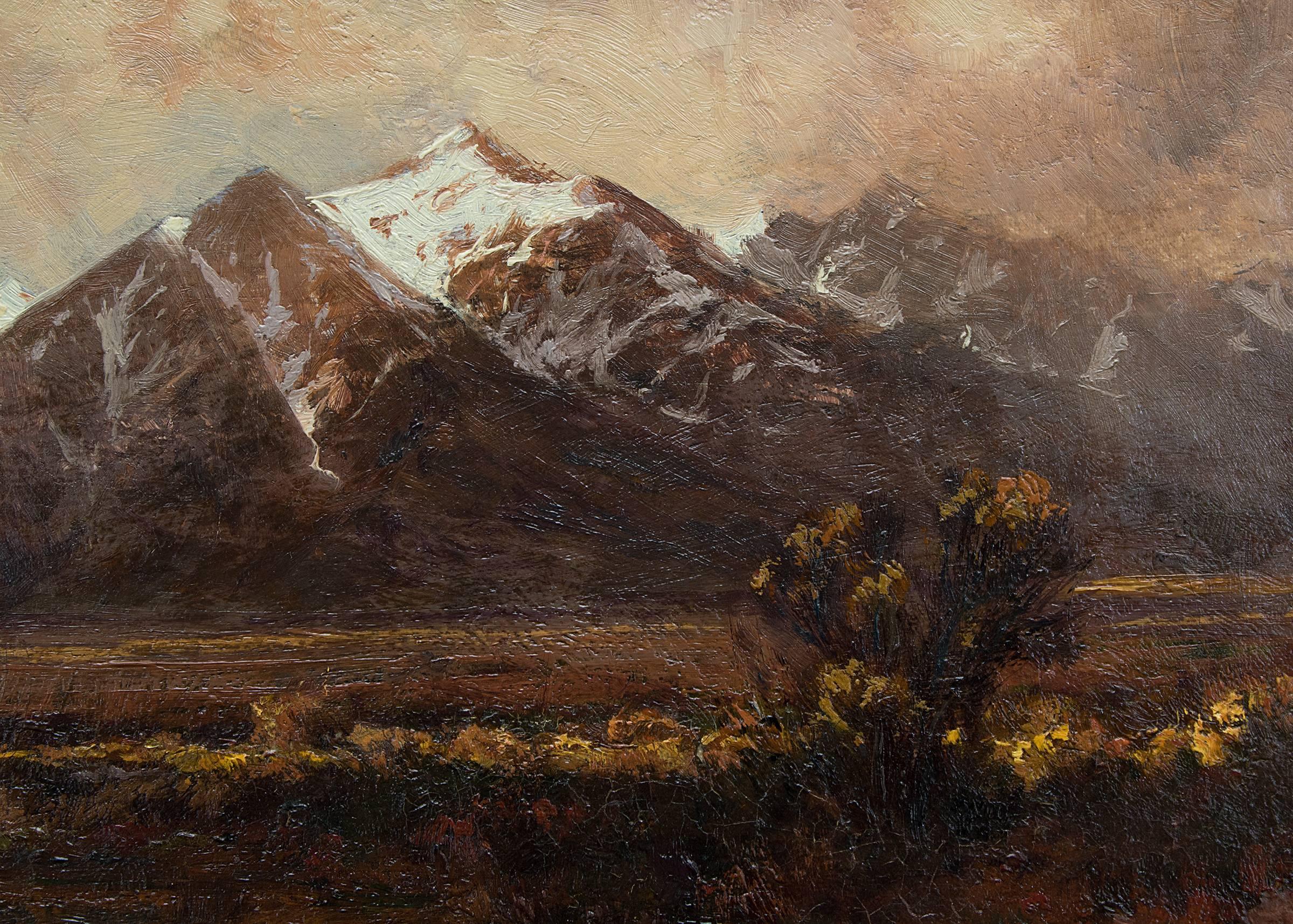 Untitled (Longs Peak, Mount Meeker) - Brown Figurative Painting by Charles Partridge Adams