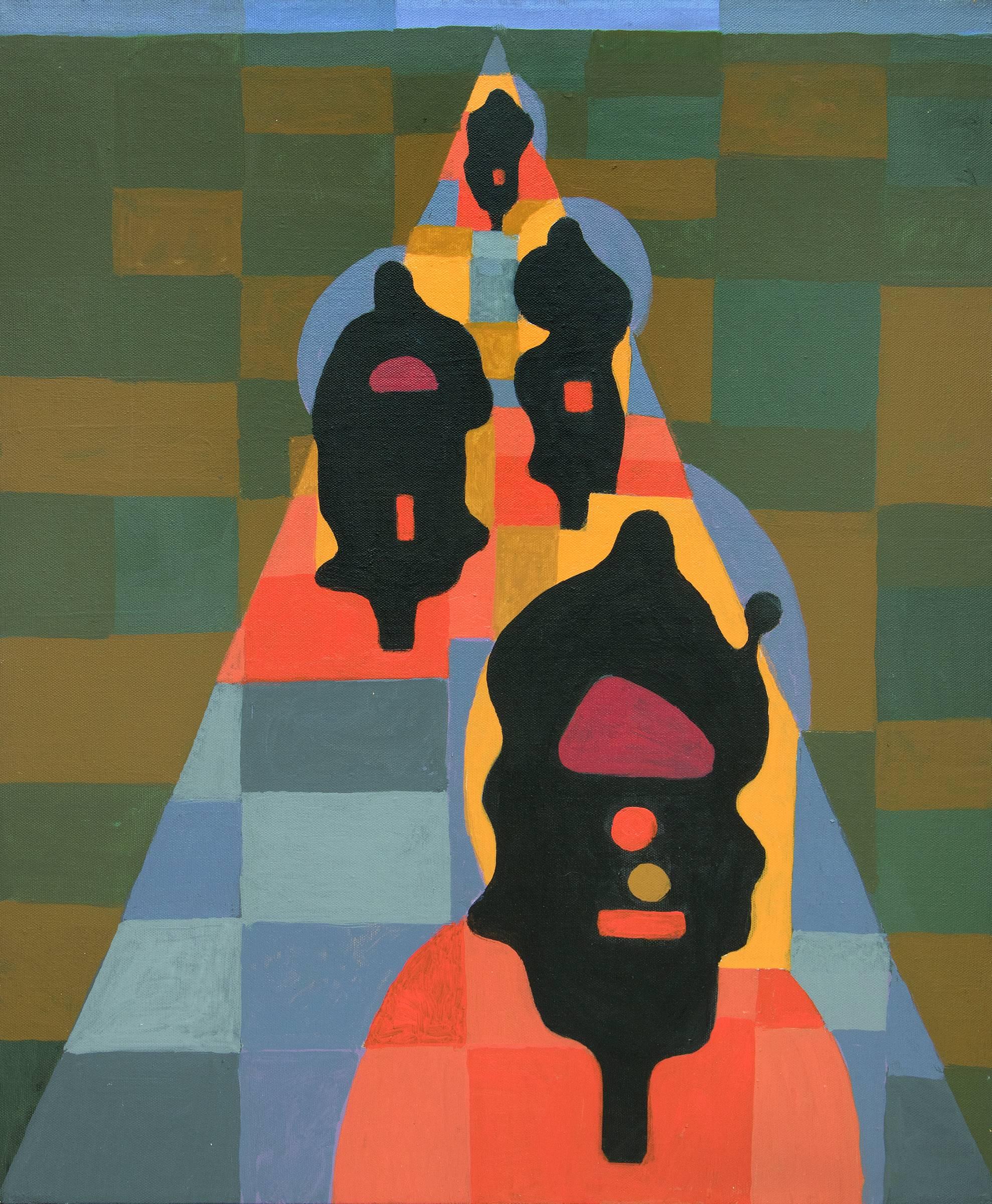 Motorcycle Lights - Painting by Margo Hoff