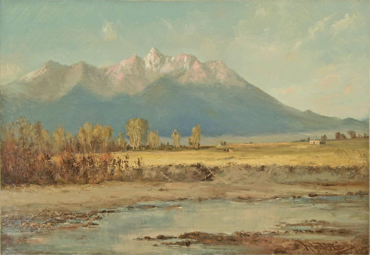 Untitled (Blanca Peak and Little Bear, Sangre de Cristo Mountains, Colorado) - Painting by William H. M. (Coxe) Cox