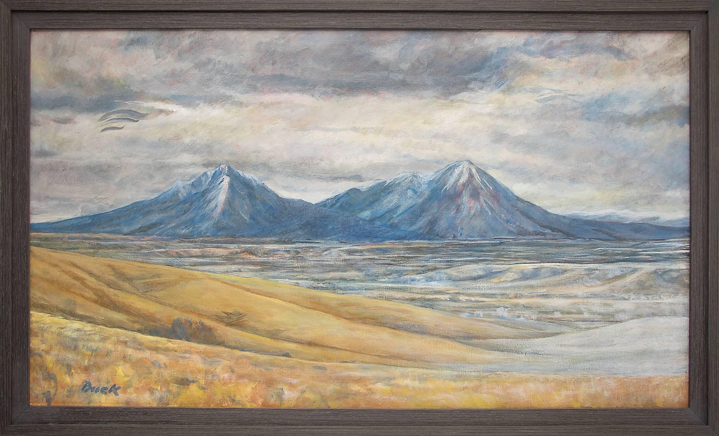 Unknown Figurative Painting - Spanish Peaks (Southern Colorado Landscape)