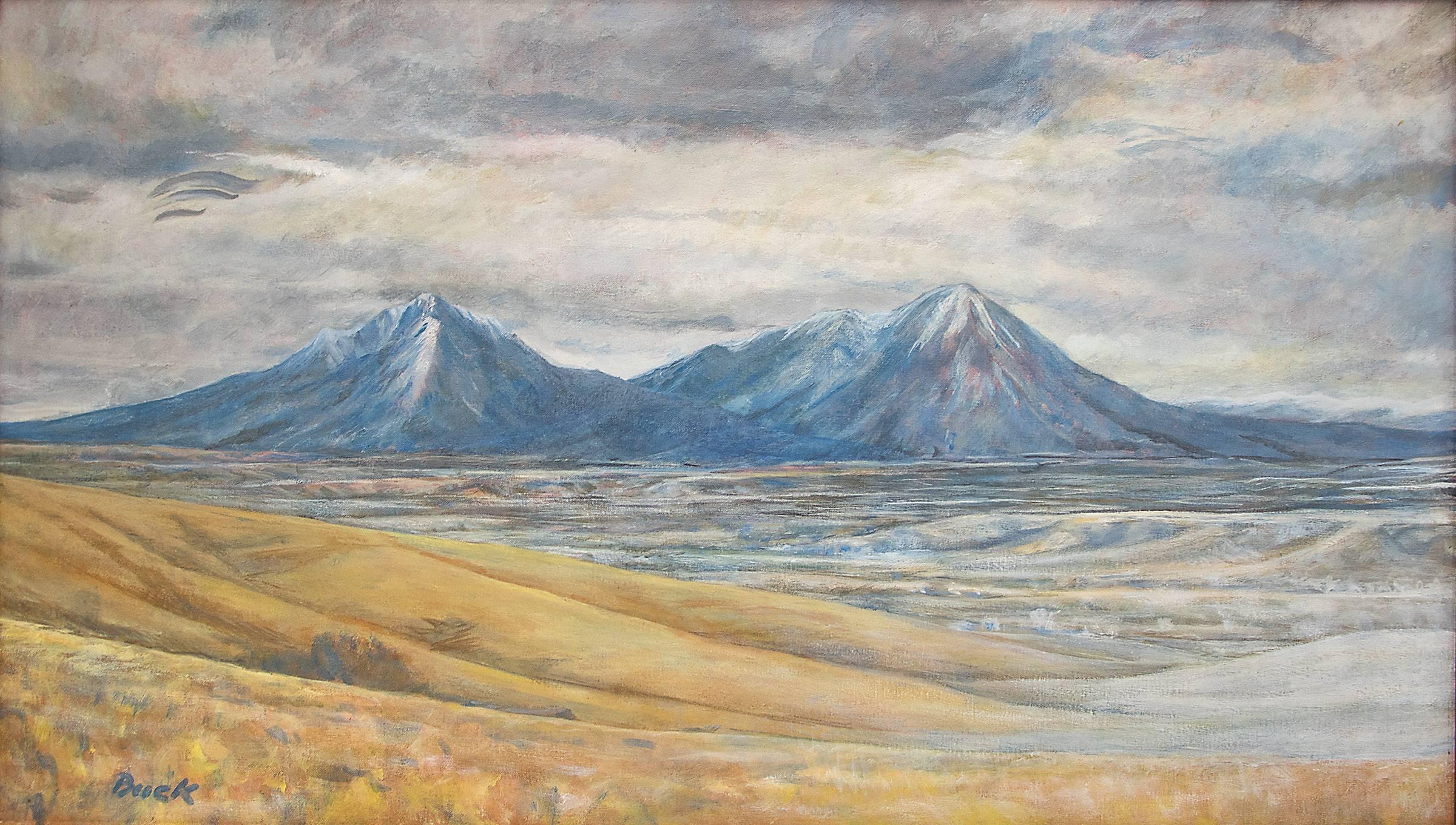 Spanish Peaks (Southern Colorado Landscape) - Painting by Unknown