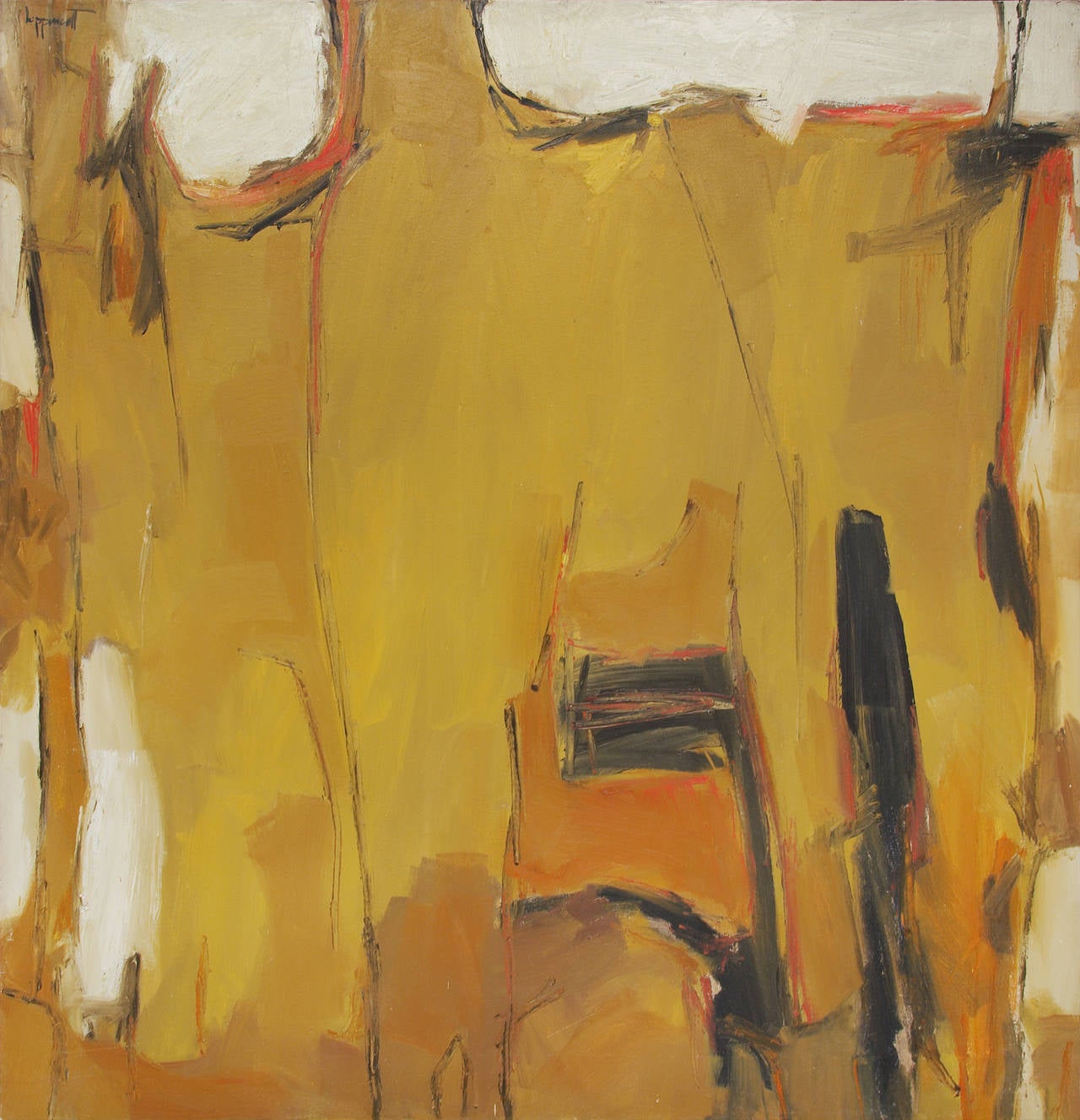 Janet Lippincott Abstract Painting - Untitled (Composition in Yellow)