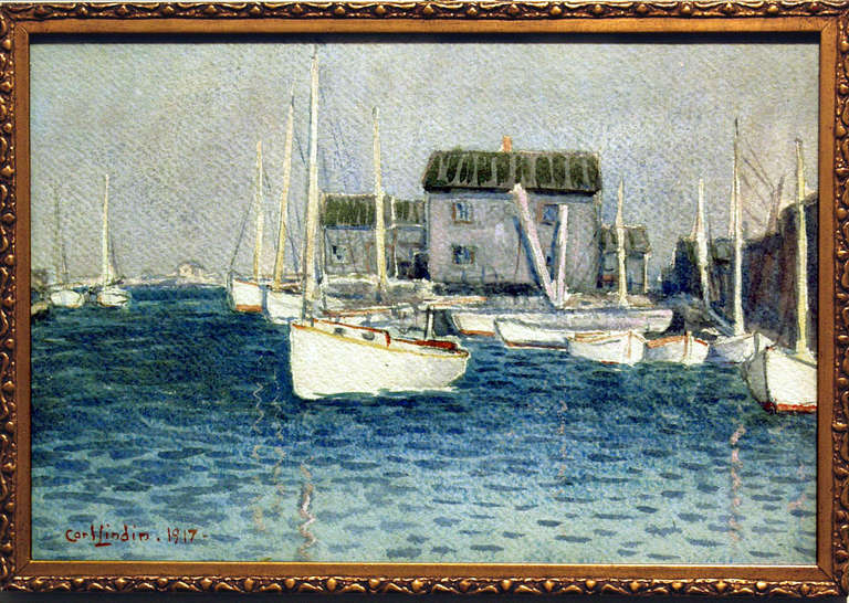 Untitled (Harbor, Nantucket) - Painting by Carl Lindin