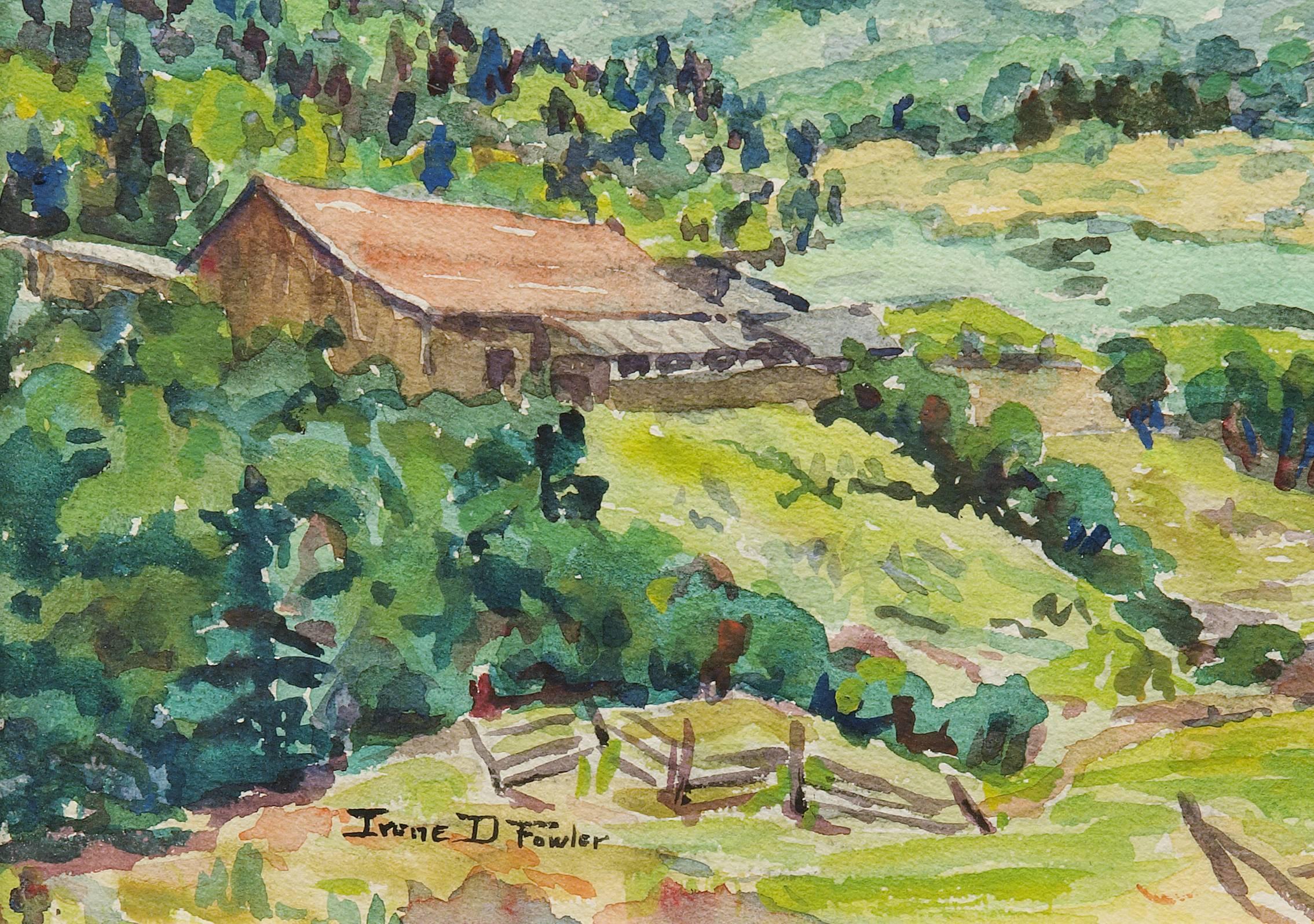 aquarelle village de montagne