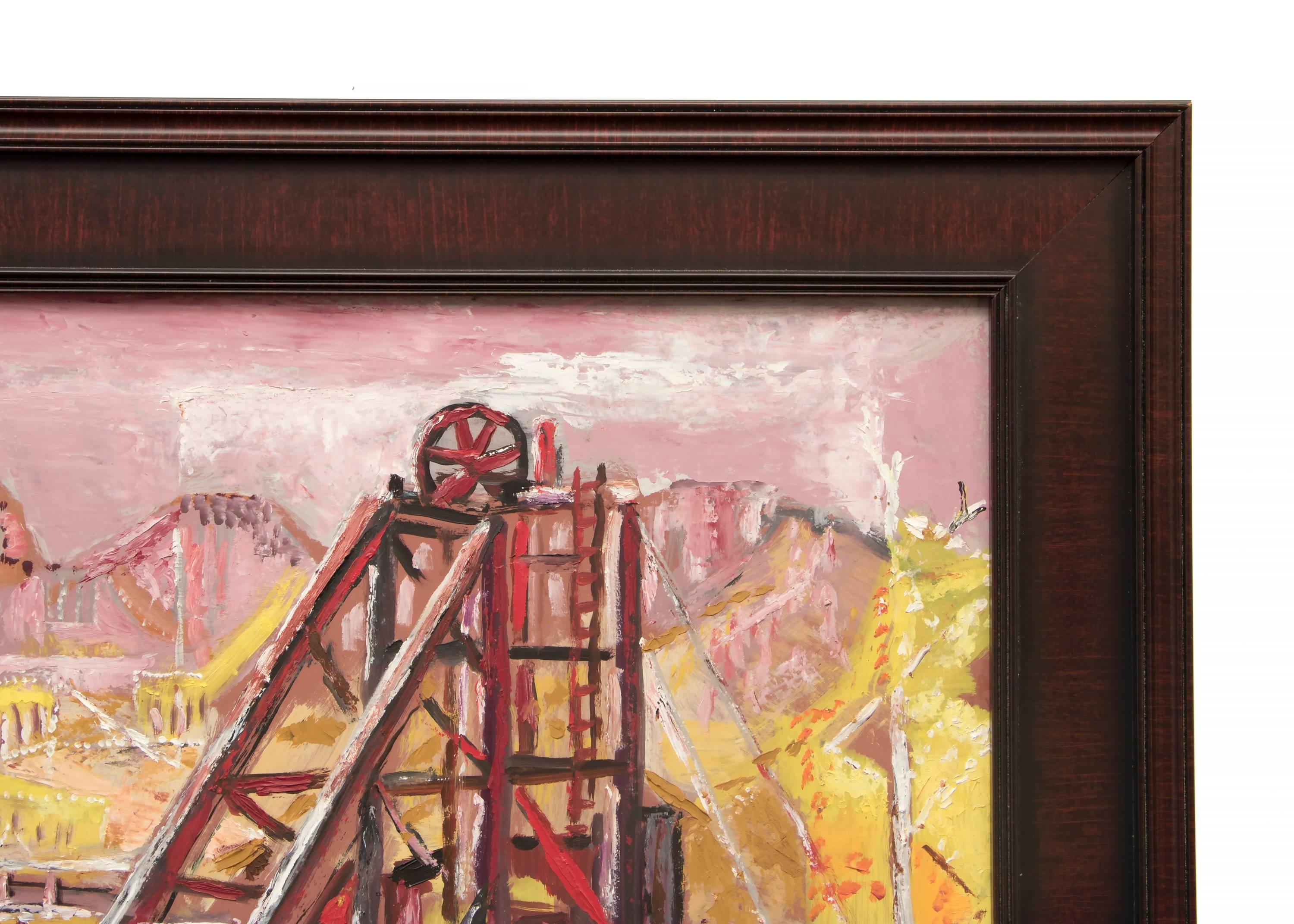 Victor Mine (Colorado) - American Modern Painting by Frank Train