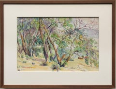Colorado Ranch Sommerlandschaft, Gemälde, Landschaft, Aquarell, 1940er Jahre