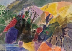 Ethel Magafan "Springtime (Colorado)"  Modernist Colorado Watercolor