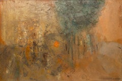 Gene Matthews “Collina-Città” 1958 Geometric Italian Hill Town Oil Painting