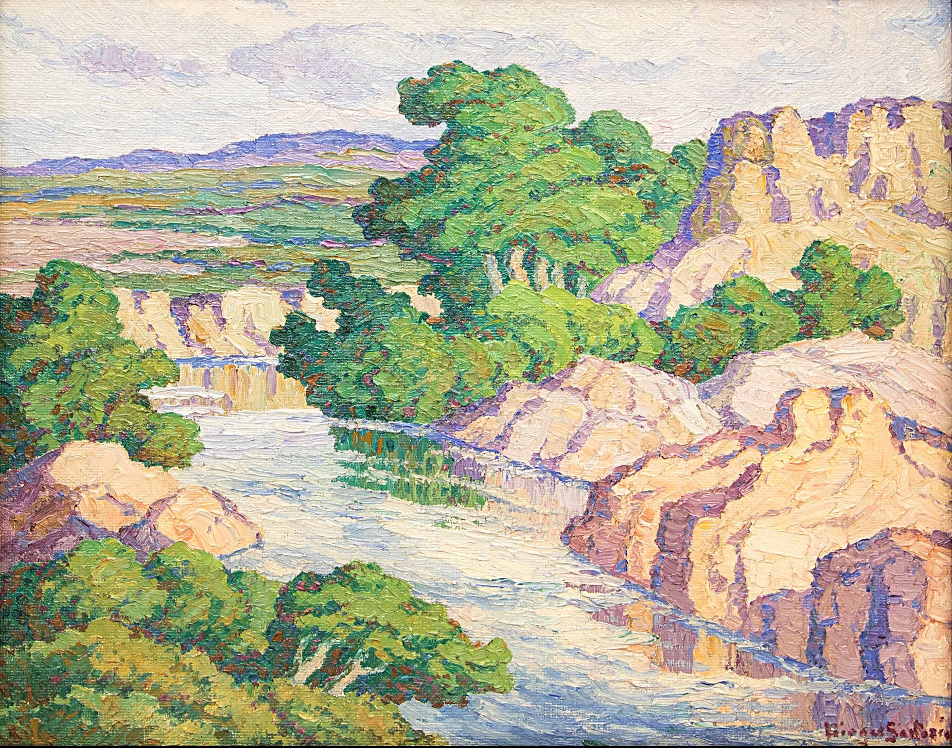 Kansas Stream (Graham County, Kansas) - Painting by Birger Sandzen