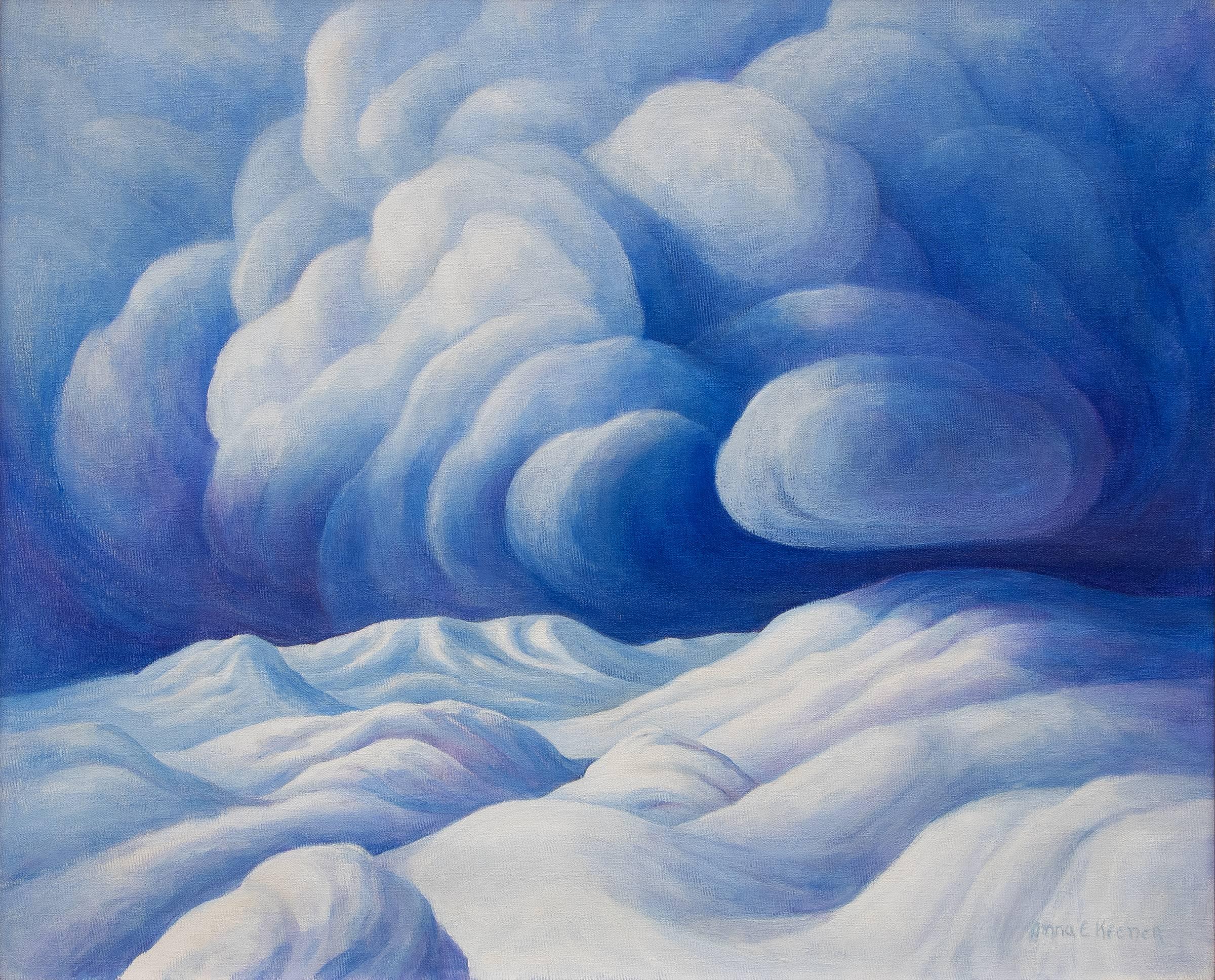 Anna Keener Landscape Painting - Snow Clouds (New Mexico)