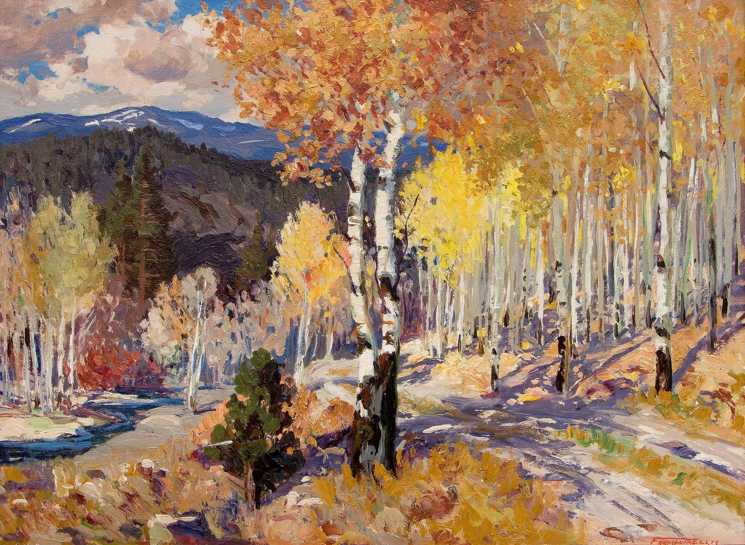 Fremont Ellis Landscape Painting - Autumn Aspen - Santa Fe Canyon (New Mexico)