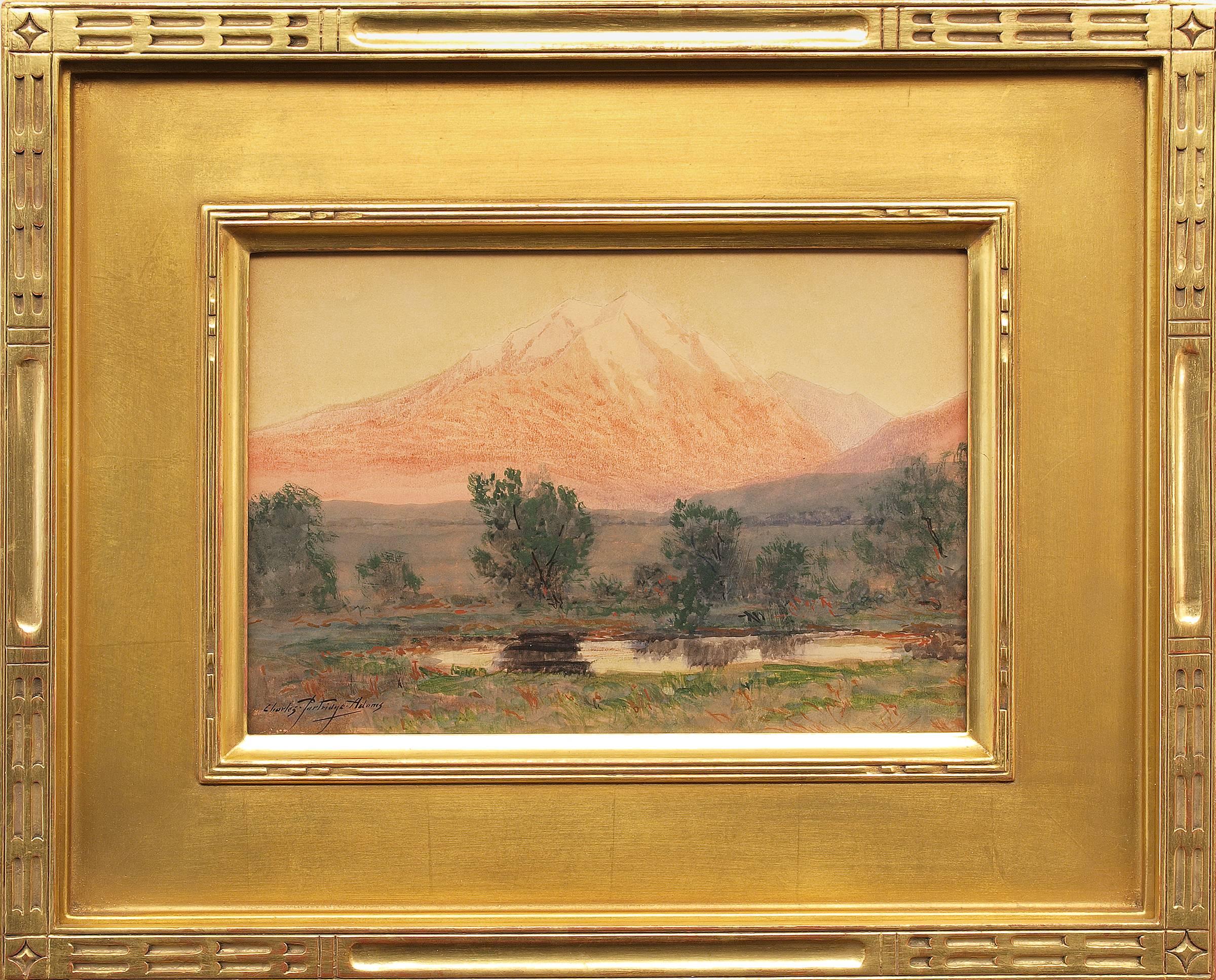 Charles Partridge Adams Figurative Painting - Sunset on Mt. Sopris: Vicinity of Glenwood Springs, Colorado Landscape Painting